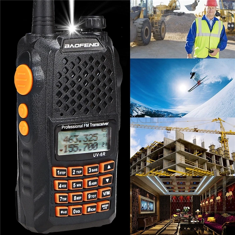 BaoFeng UV-6R UV 6R двухстороннее радио портативная рация Pofung 5 Вт 128CH UHF/VHF Двухдиапазонный обработанный трансивер