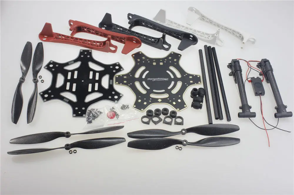 F550 Frame Kit Retractable Landing Gear Skid Upgrade PCB Centre Board Props for FPV DJI F550