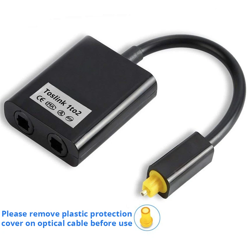Digital Optical Fiber Splitter 1 in 2 Out Optic Audio Splitter Fiber Optical Cable Splitter (6)