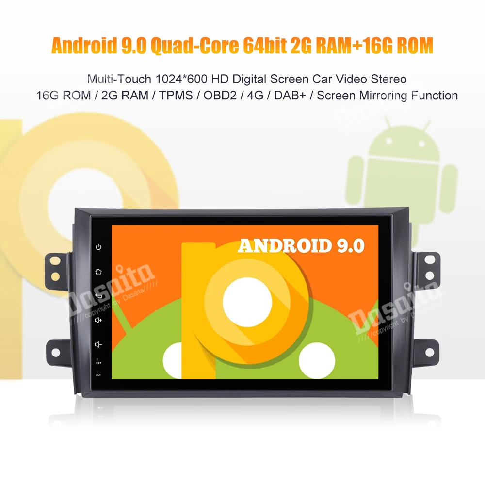 Discount Android 9.0 Car 1 din Stereo for SX4 2006 2007 2008 2009 2010 GPS Car Radio Bluetooth 9" IPS Multi Touch Screen 1