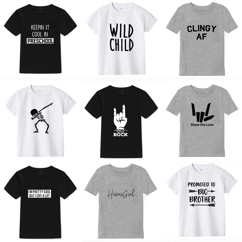 

Girl T-Shirt For Girls Summer Clothing Fashion Print Boys Boys T Shirt Cotton Short Sleeves Tops For Kids Tshirt 1-10 Years