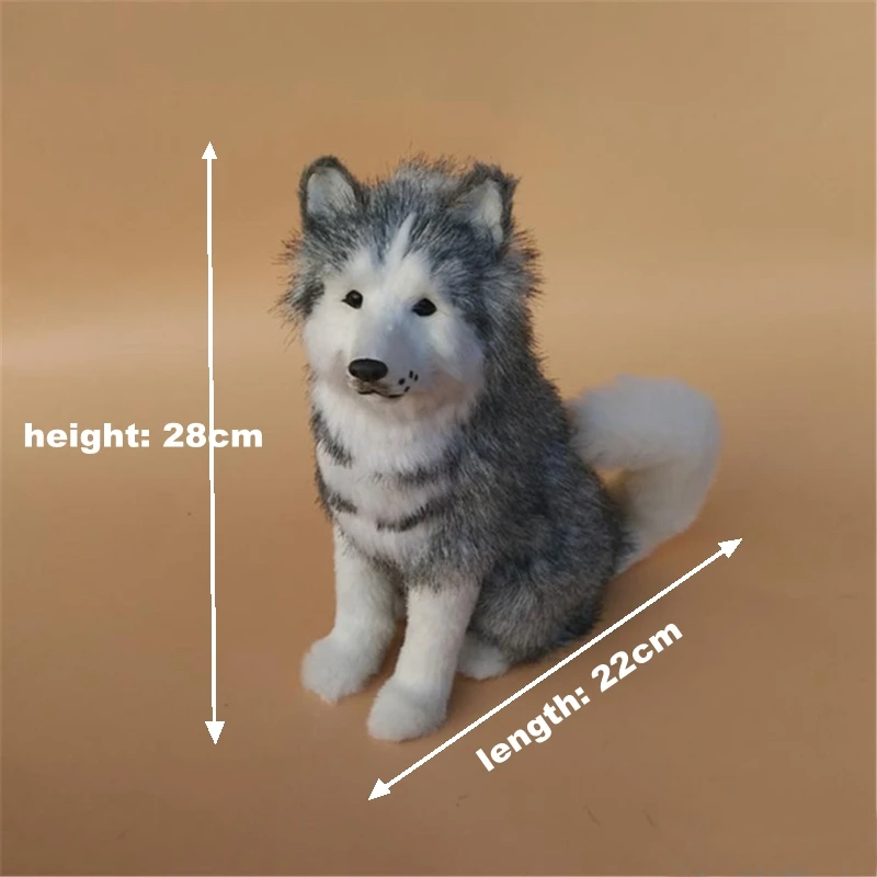 Fancytrader-Squat-Dog-Realistic-Husky-Plush-Toy-Polyethylene-Furs-Handicraft-Home-Decoration-Doll-Gift (2) - 