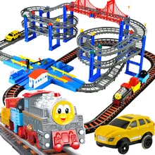 Hot Thom Trens Trens Set Com Multi Função Elétrica Tráfego Brinquedos Trilha do Trem Para Crianças Meninos Crianças Brinquedos oyuncak araba
