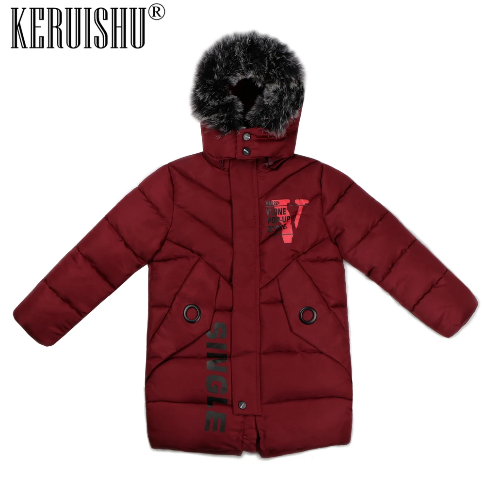 

KeRuiShu Kids Boy Clothes New Winter Jacket For Boy Children's Parka Casual Hooded Fur Hat Snowsuit Thicken Warm Coat For Kids