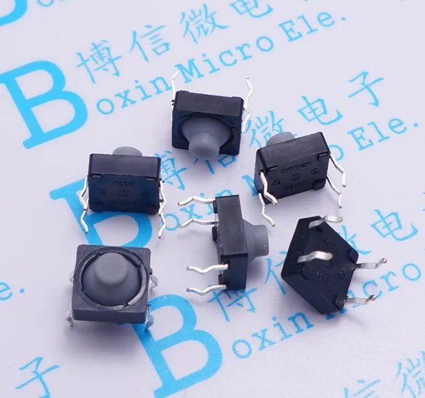 

Free Shipping100pcs/lot 8*8*5mm 8x8x5MM 4PIN 8*8*5 Conductive Silicone Soundless Tactile Tact Push Button Micro Switch Self-rese