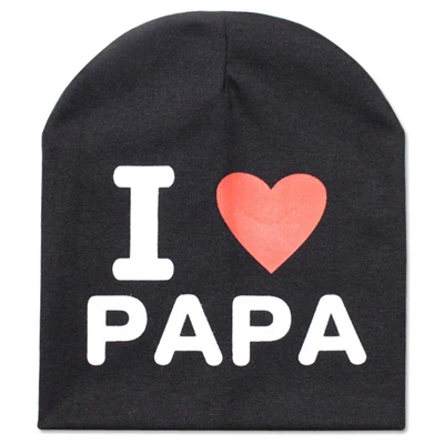 Новые модные шапки с надписью «I Love Mama Papa» для новорожденных - Цвет: NO.1 Baby Hat