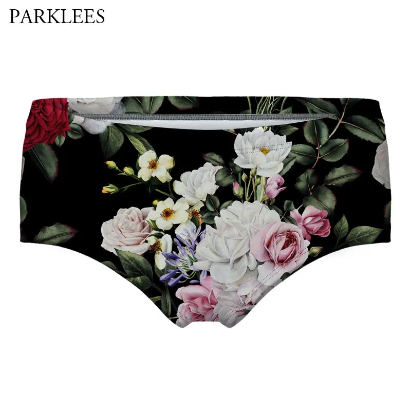 Floral Flower 3D Printed Womens Underwear Lingerie 2018 New Sexy Ultra