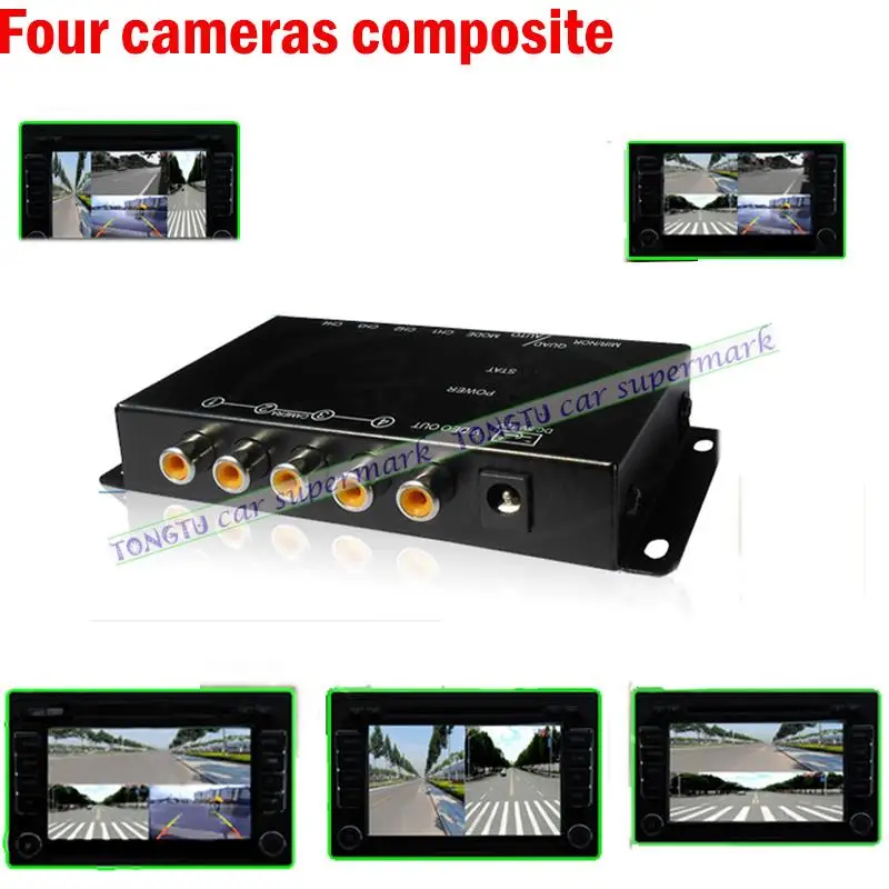 car 4 Way Composite RCA Video Splitter Distribution support car rear