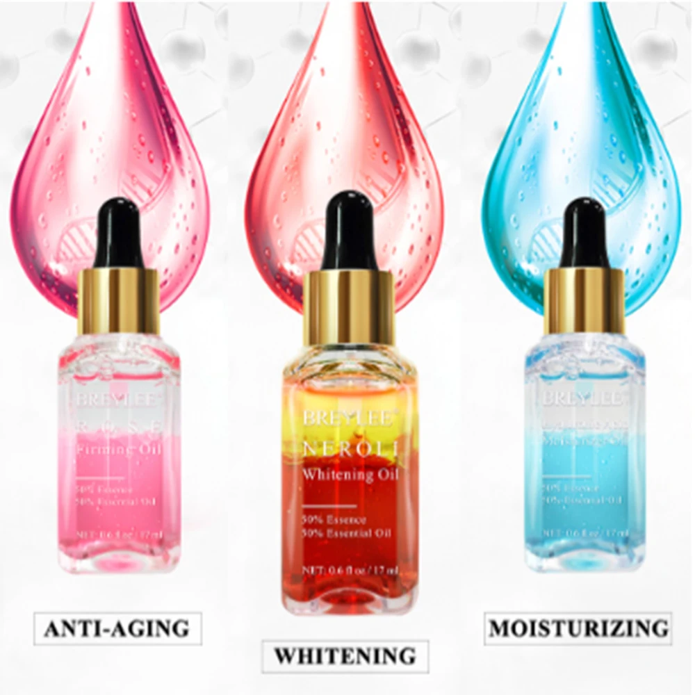 

BREYLEE Hyaluronic Acid Essential Oils Moisturizer Whitening Essence Face Skin Care Rose Firming Facial Serum Anti-Aging 1PCS