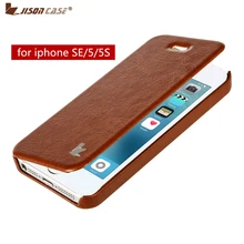 Jisoncase для iPhone SE 5S 5 PU кожаный чехол для 5S 5 чехол Роскошный флип-чехол телефон оболочка для iPhone se анти-стук