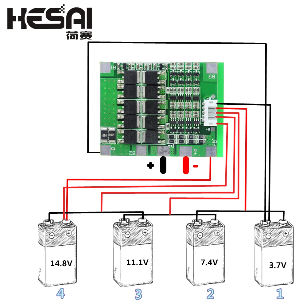 

4S 30A 14.8V 18650 Battery Li-ion Lithium Protection Board PCB Protection Board