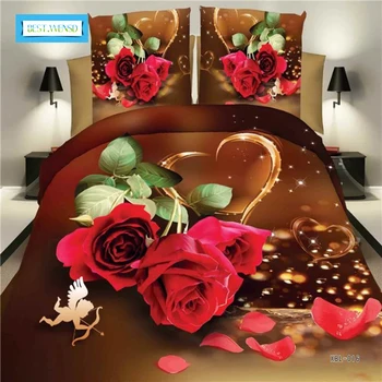 

BEST.WENSD Bedding Set Home Textiles 4pc Family Set Include Bed Sheet Duvet Cover Pillowcase housse de couette