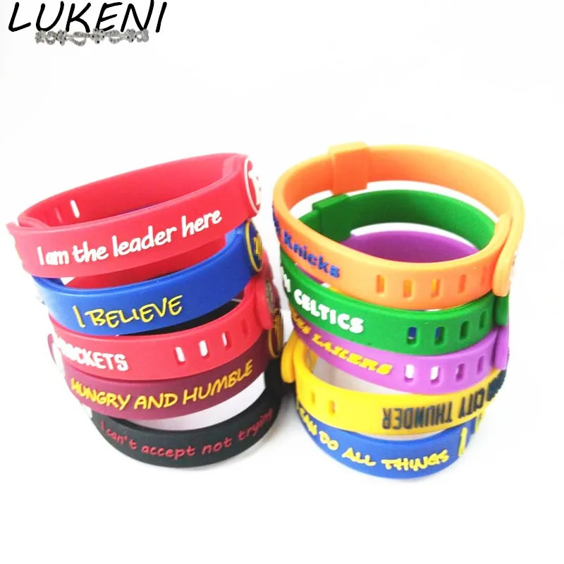 LUKENI 100pcs Men Signature Sport Silicone Bracelets amp Bangles Size