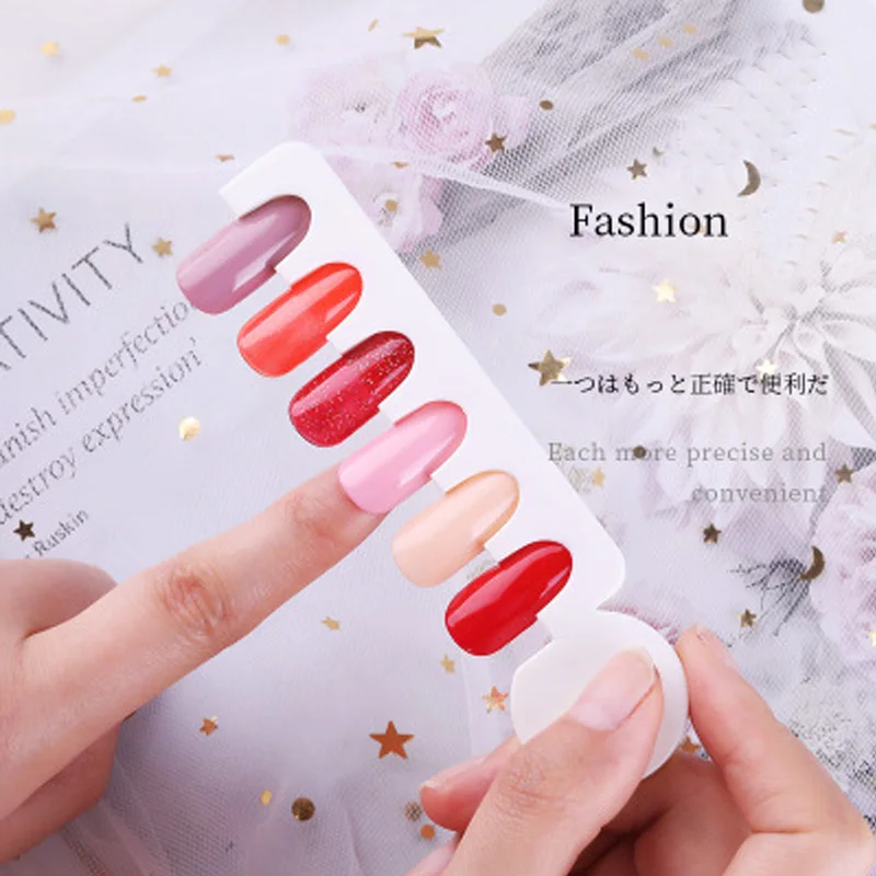 

6 Colors Small Model Nail Gel Polish Professional Home Color Display Shelf Dedicated White Nail Gel Polish Showing Display Card
