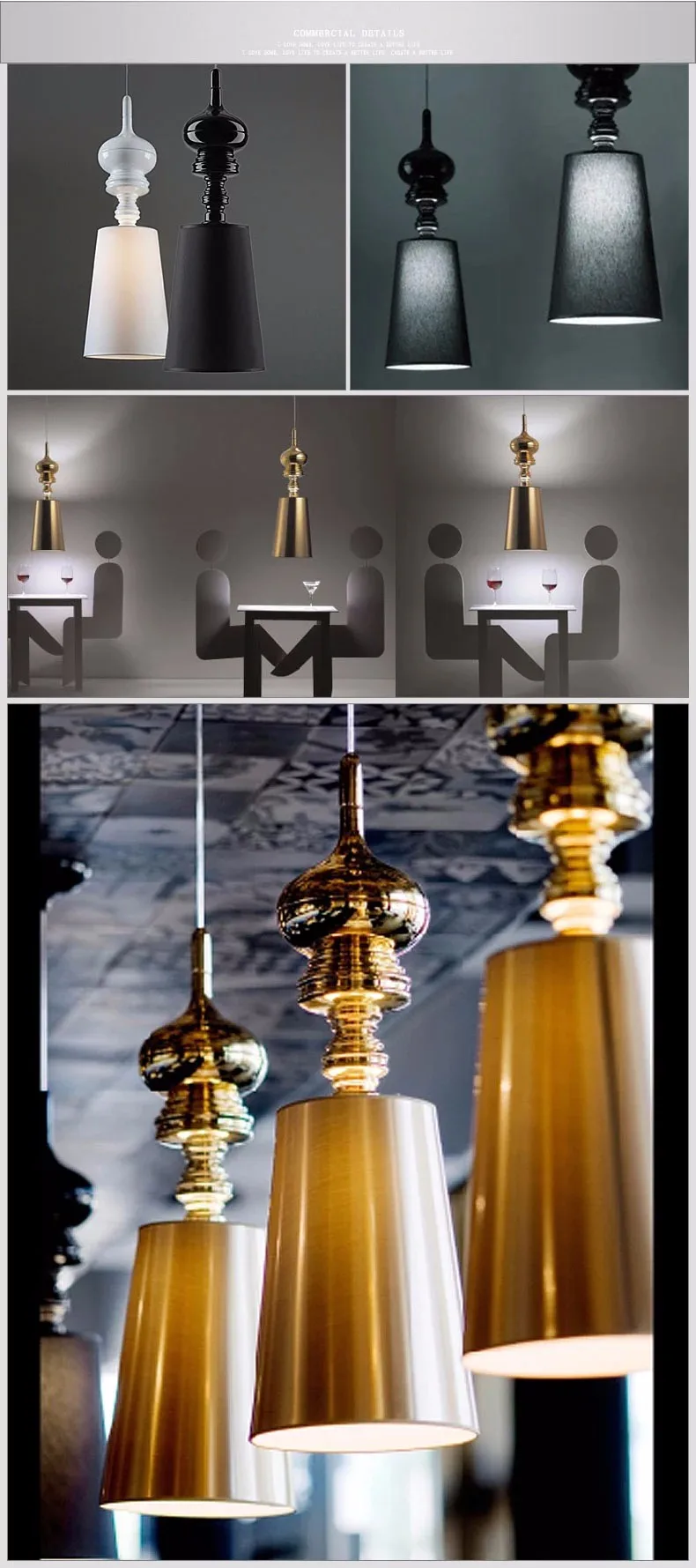 Single Head Pendant Lamps Dining Room Pendant Lights White /Black /Gold /Silver Spain Jaime Hayon Design Metalarte Josephine island pendant lights