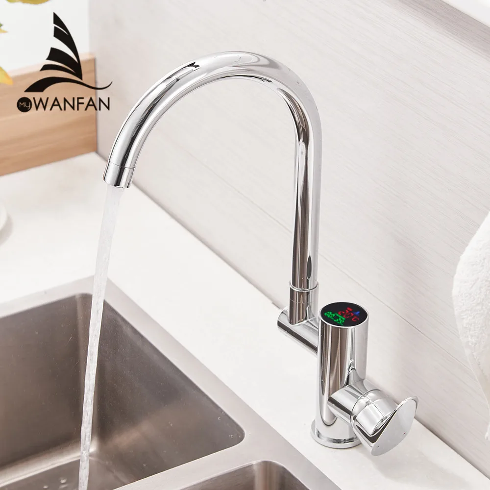 Kitchen Faucet Digital Kitchen Faucet Water Power Sink Mixer Brass ...