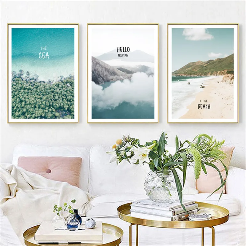 El Mar Hello Montana Poster Arte Pared Decoracion Me Gusta Playa