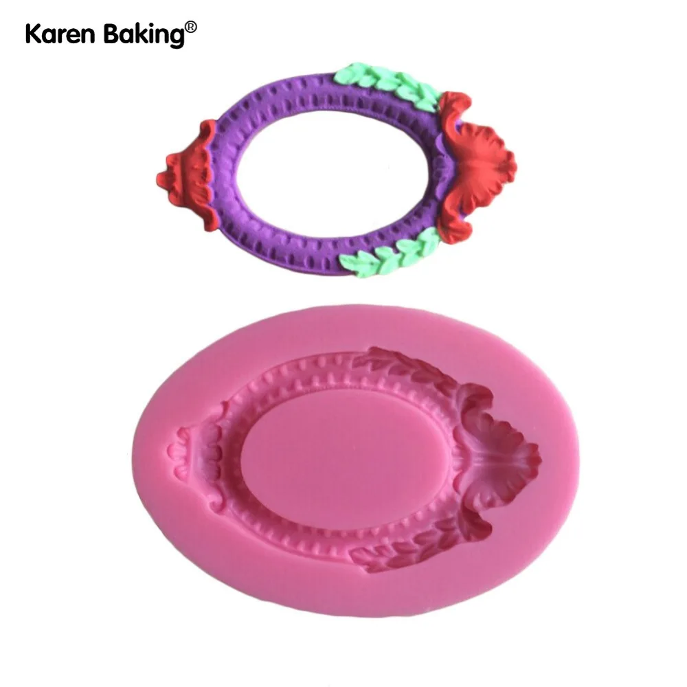 Beautiful Vintage Picture Frame Shape Silicone 3D Mold Cookware Dining Bar Non Stick Cake