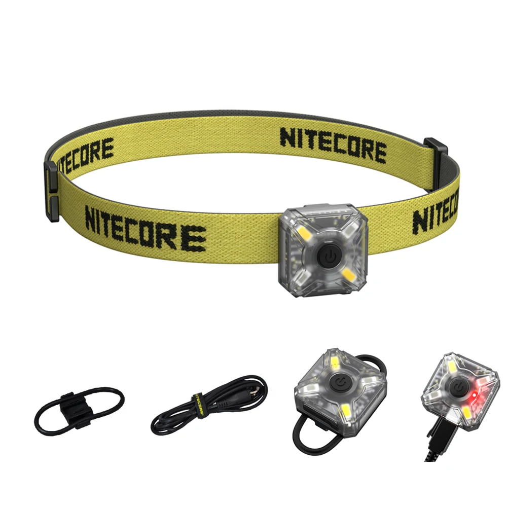 NITECORE NU05 USB Перезаряжаемый налобный фонарь 4* высокоэффективные светодиоды 35 люмен белый/красный светильник налобный светильник для поисково-спасательного велосипеда