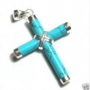 

2 PC Jewellery pretty silver turquoises pendant necklace woman's very good free shipping