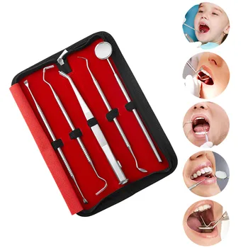 

Household Oral Care dental scaler dental mirror dental light Five Kits Of Dental Dental Cleaner Dental Light Emitting Tweezers