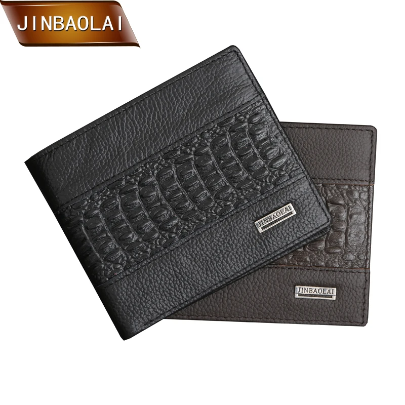

JINBAOLAI 2019 New Men Wallets Brand Fashion Design Men Genuine Leather Wallet Credit Card Holder Slim Wallet Purses