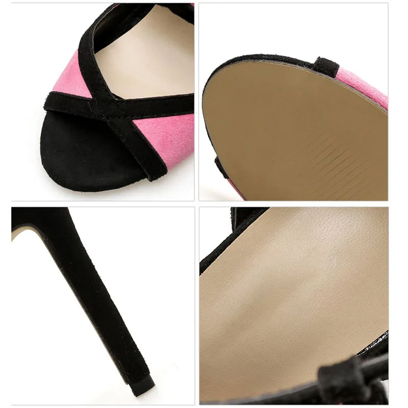 Peep Toe High Heels Shoes Woman Sexy Pumps Women Shoes High Heel Sandals Ankle Strap Pumps Stiletto escarpins sexy hauts talons