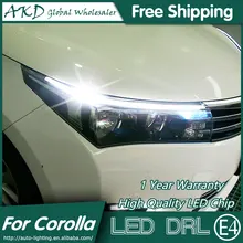 AKD автомобильный Стайлинг светодиодный DRL для Toyota Corolla- Altis Eye Brow светильник светодиодный внешний фонарь сигнальные аксессуары для парковки