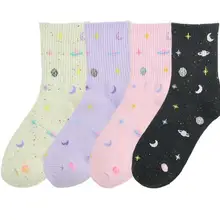 Harajuku Planet носки креативные Moon носки со звездами женские
