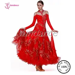 Красный сценический новый бальный танец платье для девочек Китай производитель B-11512