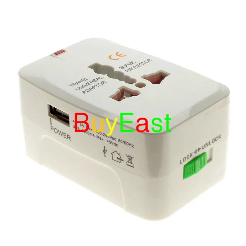 

Universal Travel Plug Adapter With Built-in USB Charger 5V 1A Output conver AU/US/EU/UK/China/Japan.....all over the world