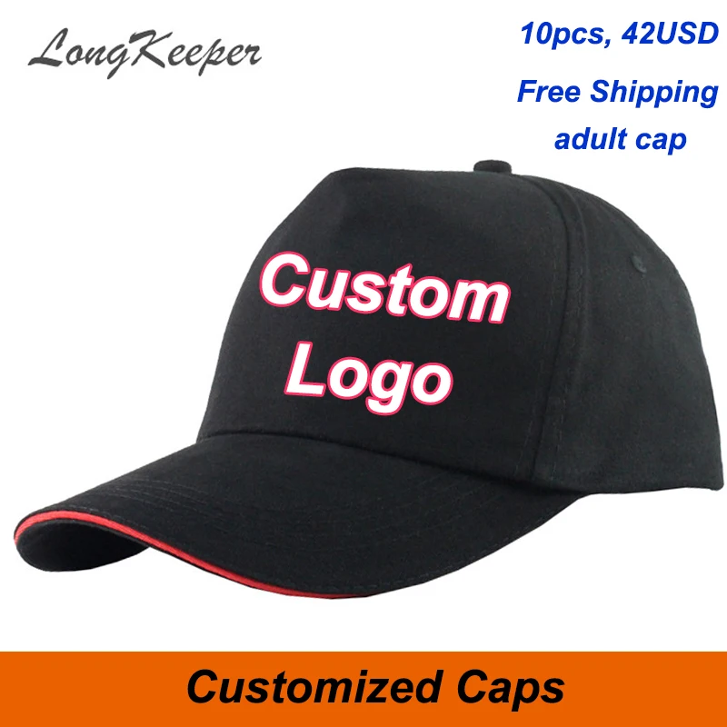 

LongKeeper Custom baseball Cap Trucker Caps Fastener Tape adjustable Hat Logo Custom print Text picture personalize 10pcs/lot