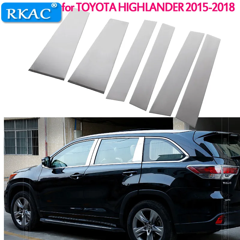 Наклейка RKAC для TOYOTA HIGHLANDER 2015 2018 из нержавеющей стали|Наклейки на автомобиль| |