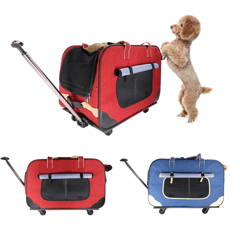 

DODOPET Pet Rolling Carrier Removeable Pet Dog Cat Carrier Pet Dog Carrier Bag For Outdoor Travel
