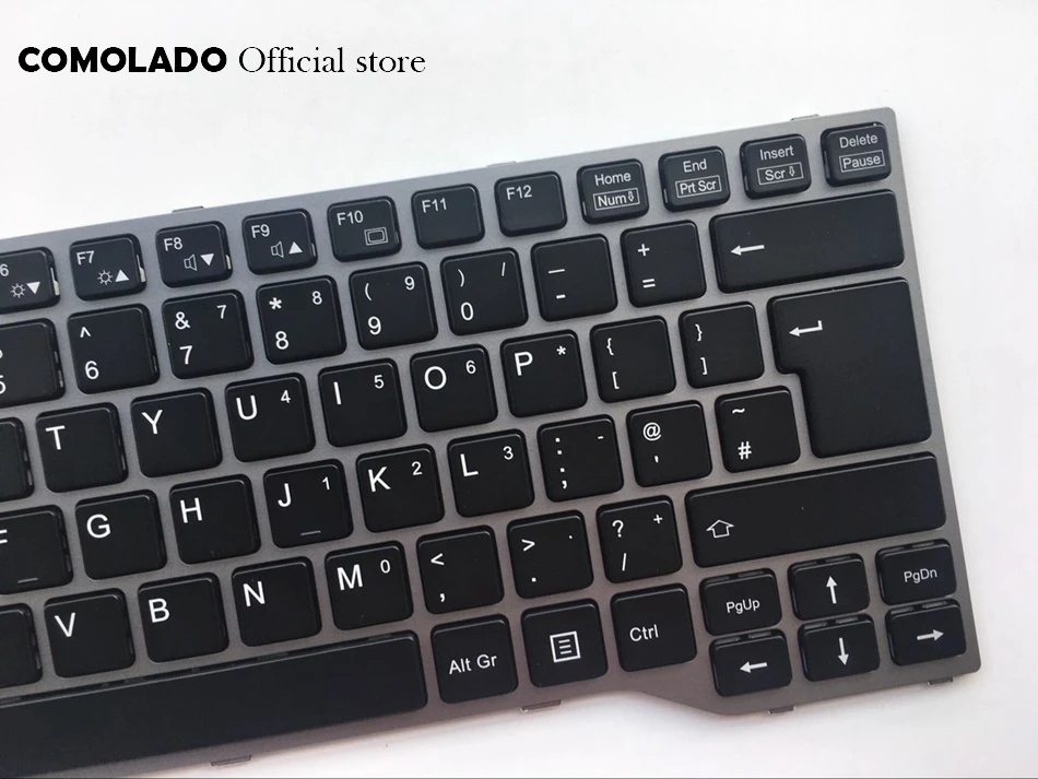 UK Laptop keyboard For FUJITSU For LIFEBOOK T725 T726 black with Gray frame keyboard UK Layout (2)