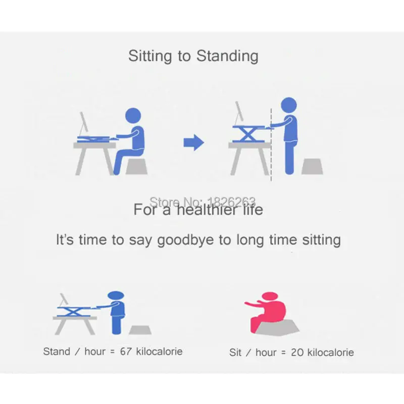 Hyvarwey ID-36 EasyUp Height Adjust Sit Stand Desk Riser Foldable Laptop Desk Notebook/Monitor Holder Stand With Keyboard Tray 17