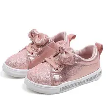 New Soft Bottom With Crystal Kid Shoes Children Sequined Shoes Girls Sneakers Glitter Toddler Girl Sneakers A320