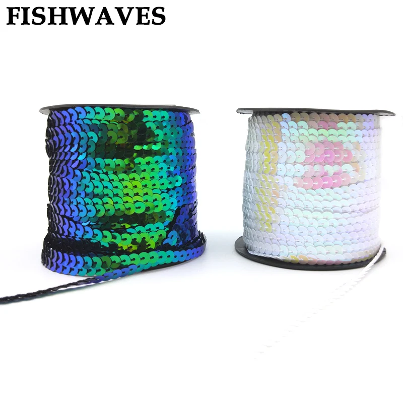 FISHWAVE 10 ярдов 6 мм блестки струнные рулоны для шитья на обшивке аксессуары для одежды плоские изысканные AB цветные блестки для рукоделия одежды