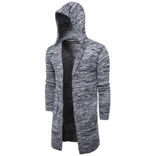 Huation 2018 Men Winter Warm Sweater Long Cardigans Mens Hooded Outwear Coat Knitted Sweaters Male Thick Jackets blusa masculina