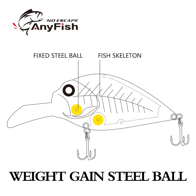 Рыболовные приманки ANYFISH CRANK BN 52MR жесткая мини гольян Маленькие Приманки