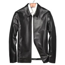 Способствовать из натуральной овечьей кожи кожаные пальто официальная одежда весна из натуральной кожи пальто Для мужчин отложным воротником Подпушка воротник полушубок