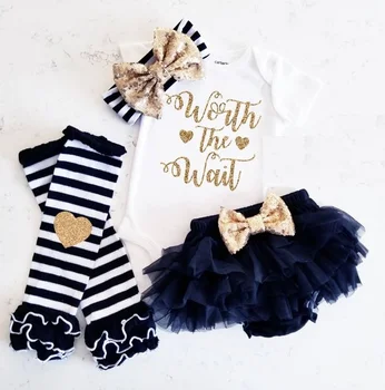 

customize Worth the Wait Coming home birthday Long Sleeve bodysuit onepiece Tutu shirt legwarmers toodles Outfit gifts