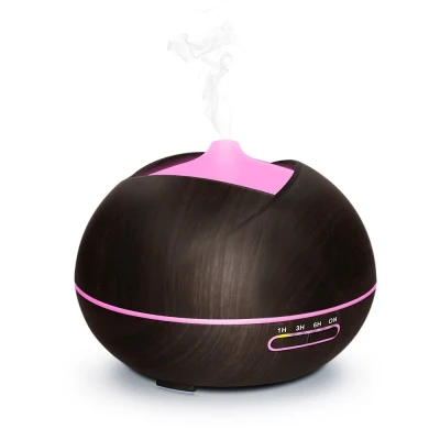 

450ml Essential Oil Diffuser Ultrasonic Wood Grain Humidifier with 7 Colorful LED Light