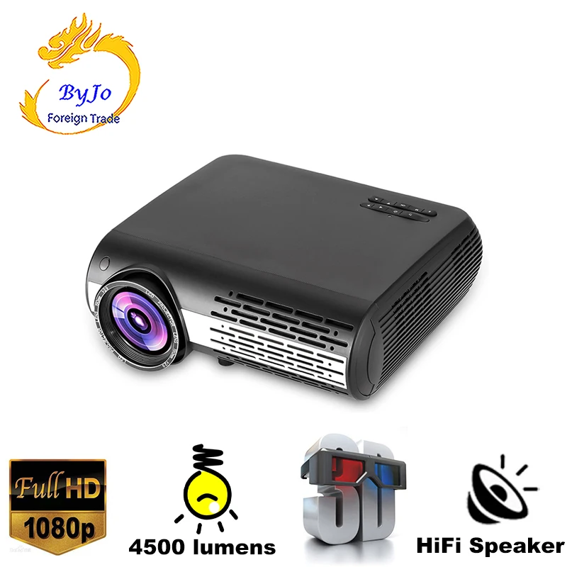 Poner Saund M2 LED 1080P FULL HD projector 4500 Lumens 3D Home Theatre Android 6.0 Bluetooth 5G WIFI HDMI USB AV Vs led 86