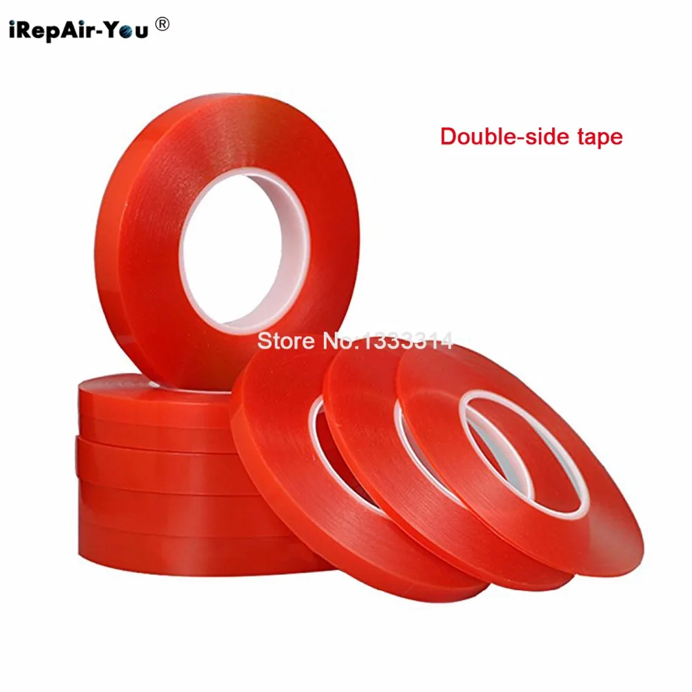 

2mm-20mm*50M Strong Acrylic Adhesive PET Red&Black Film Clear Double Sided Tape No Trace For Phone LCD Screen Repair Tools