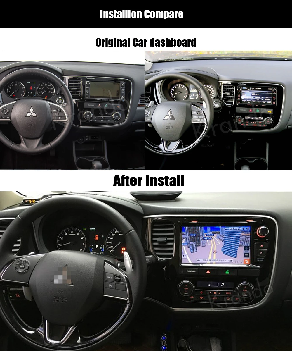 Flash Deal Krando 8" Android 7.1 car navigation multimedia system for Mitsubish Outlander 2015+ audio radio gps dvd player WIFI 3G DAB+ 1