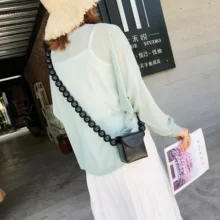 Дамская горчая распродажа сумок мини-сумки Будда пляжная соломенная сумка через плечо Ms. Wood круглая пляжная сумка из искусственной кожи с бисером