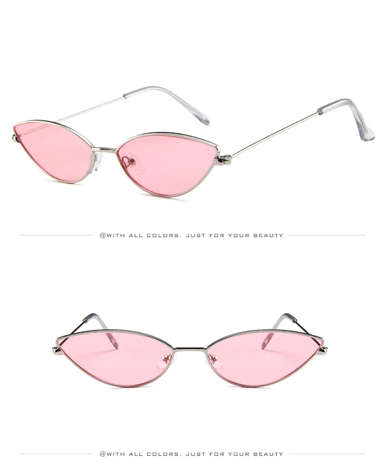 Модные милые сексуальные женские солнцезащитные очки кошачий глаз, Женская металлическая оправа, винтажные яркие солнцезащитные очки для женщин, UV400 оттенки