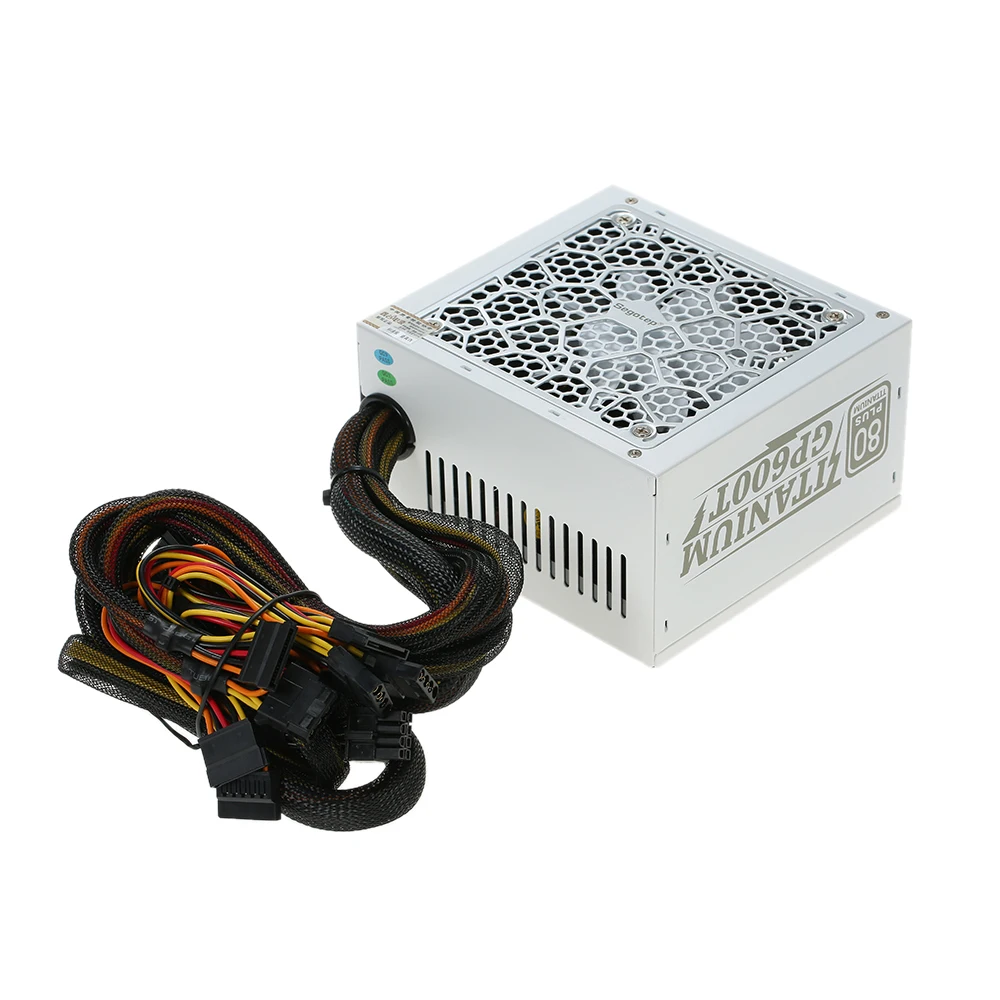 Segotep 500 واط GP600T atx pc الكمبيوتر المكتبي الألعاب psu 12 فولت 80 زائد التيتانيوم نشط pfc العالمي ac الإدخال 100-240 فولت