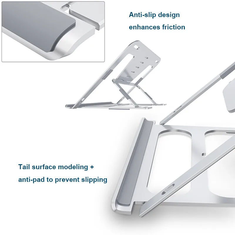 Складная портативная подставка для ноутбука Подставка для планшета алюминиевый охлаждающий стол с регулируемой высотой Подставка для планшета держатель для ноутбука 11-17,3 дюймов